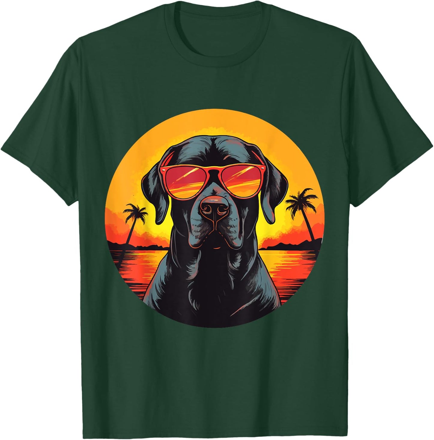 Labrador Retriever Lab Dog Breed Pet with Sunglasses T-Shirt - T-Shirt | Forest