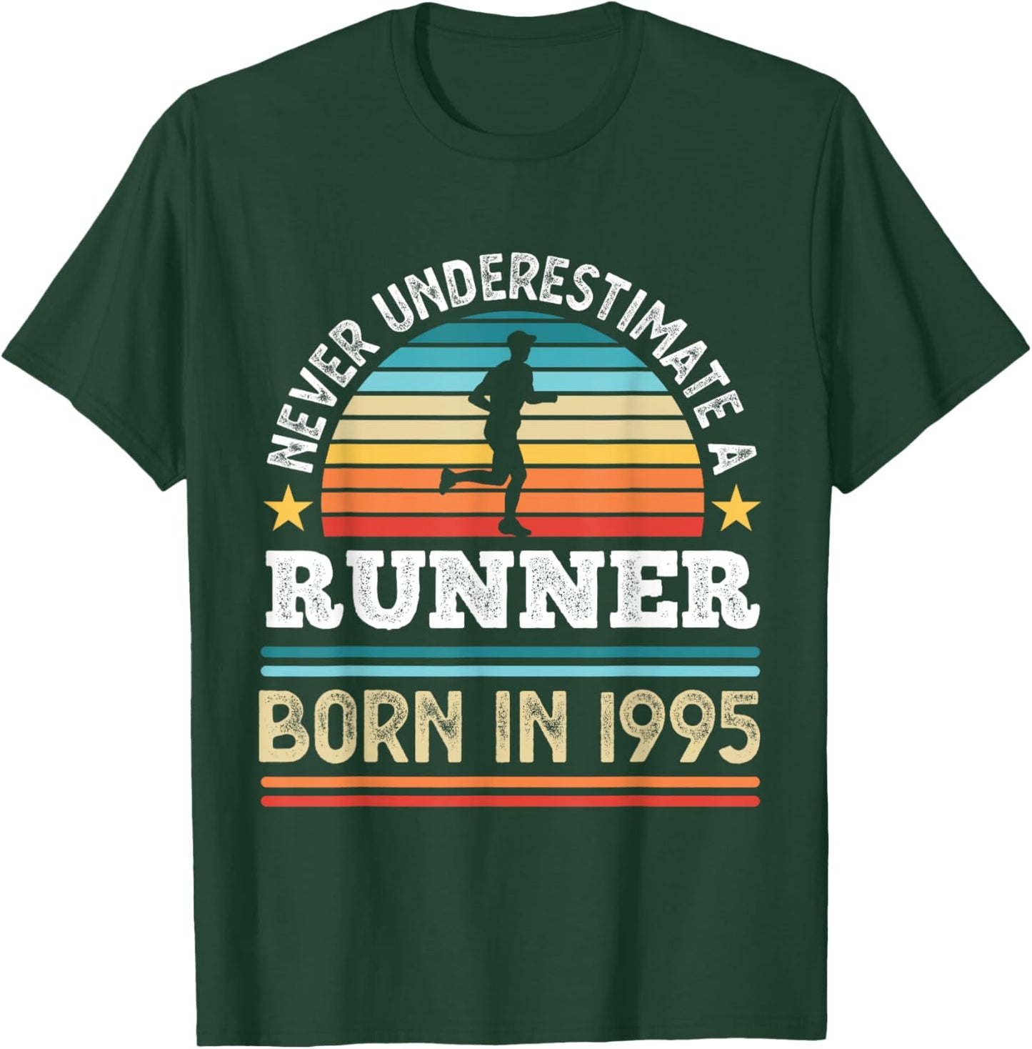 Runner born in 1995 30th Birthday Running Gifts Dad T-Shirt - T-Shirt | Forest