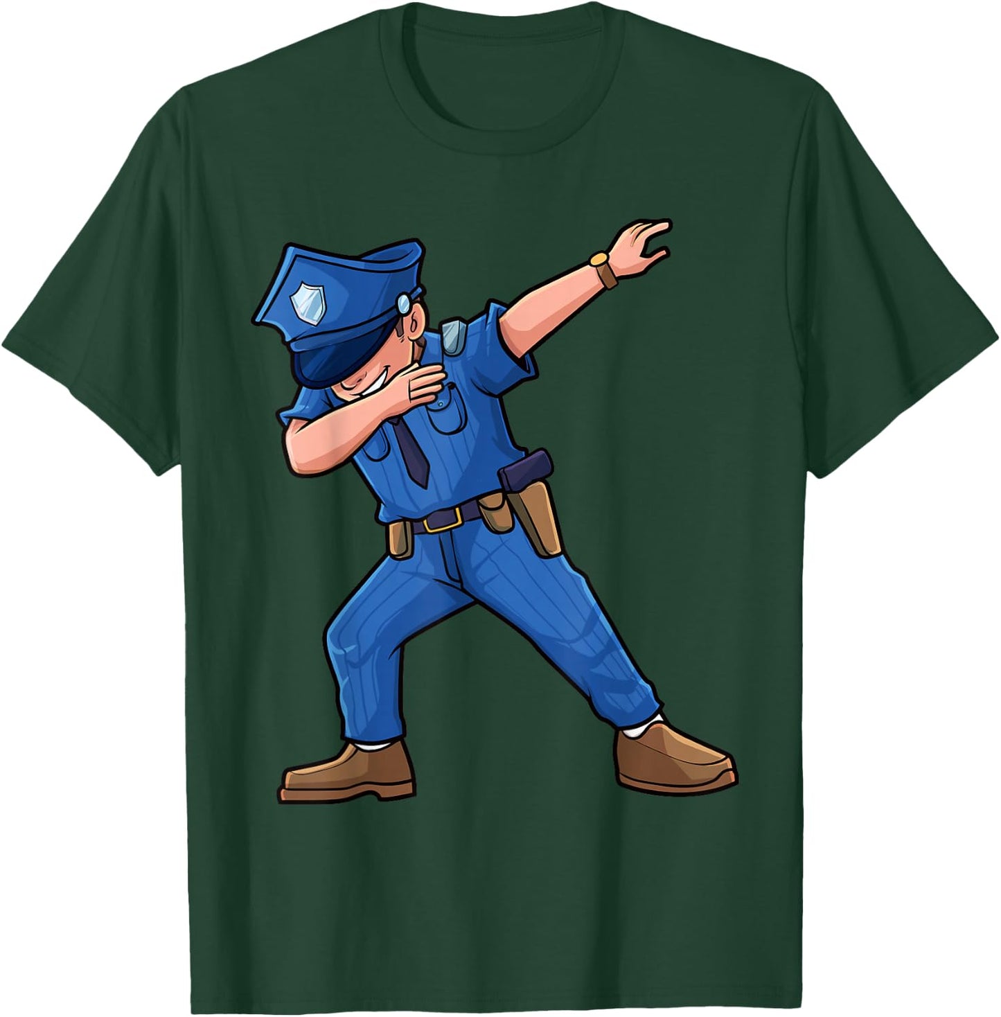 Cool Dabbing Law Enforcer Gift Shop Dabbing Policeman Police Officer Cop Costume Dance Kids Boys T-Shirt - T-Shirt | Forest