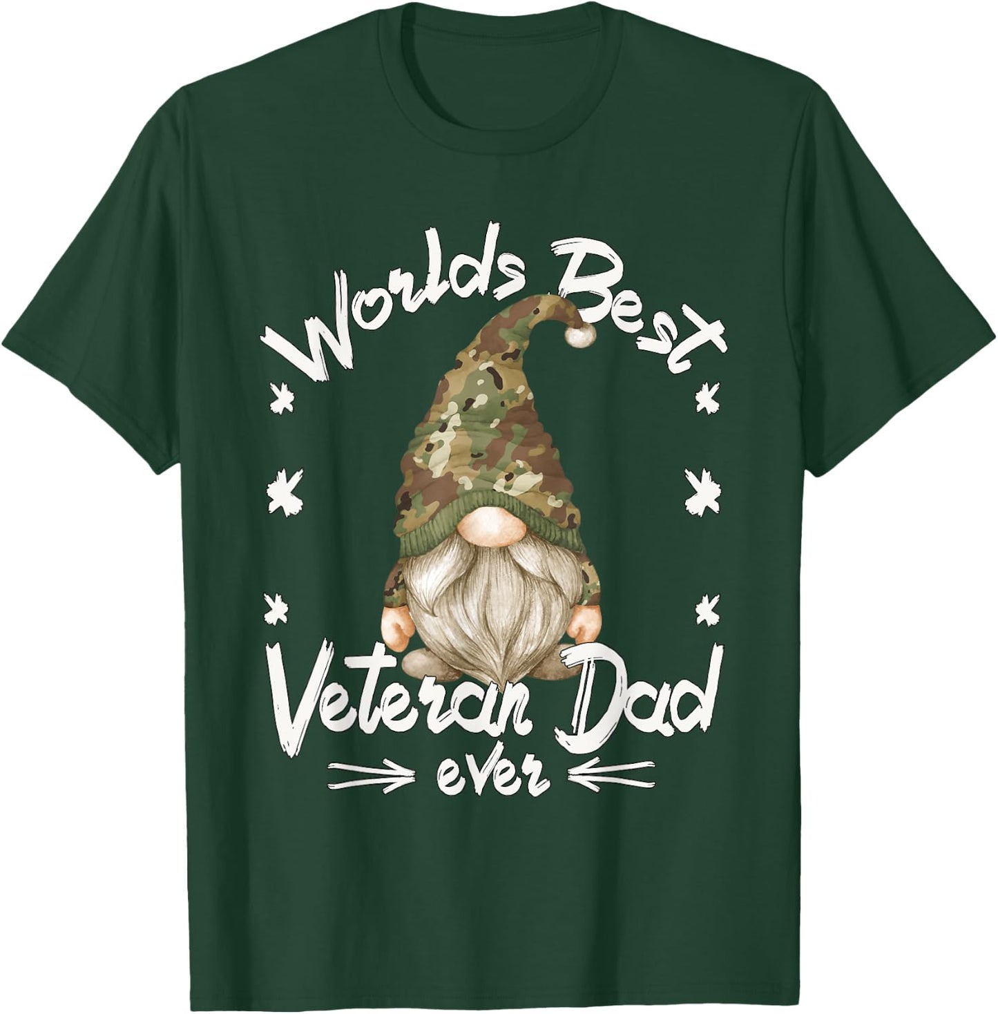 Proud Army Veteran Grandpa Gnome For Funny Veteran Dad T-Shirt - T-Shirt | Forest