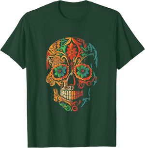 Sugar Skull Beautiful Artistic T-Shirt - T-Shirt | Forest