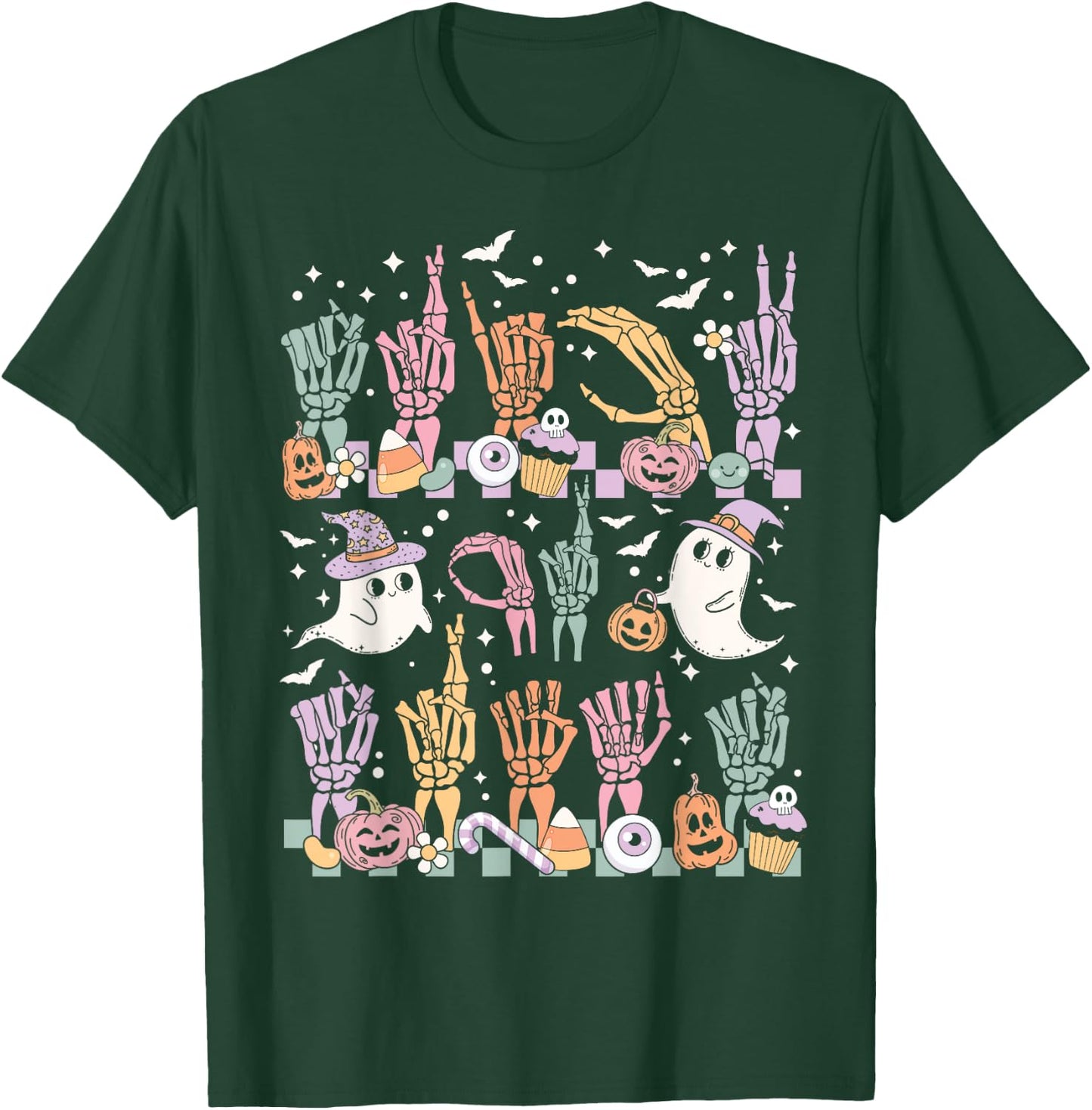 Trick or Treat ASL Hands American Sign Language Halloween T-Shirt - T-Shirt | Forest