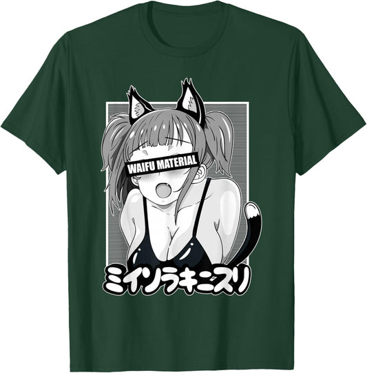 Anime Waifu Hentai Anime Lover Anime Girl Japanese Aesthetic T-Shirt - T-Shirt | Forest