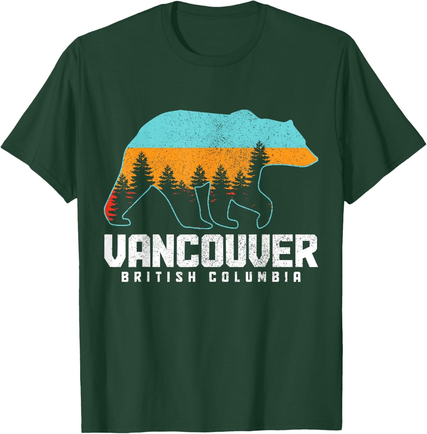 Vancouver BC British Columbia Canada Bear Pride Vintage T-Shirt - T-Shirt | Forest