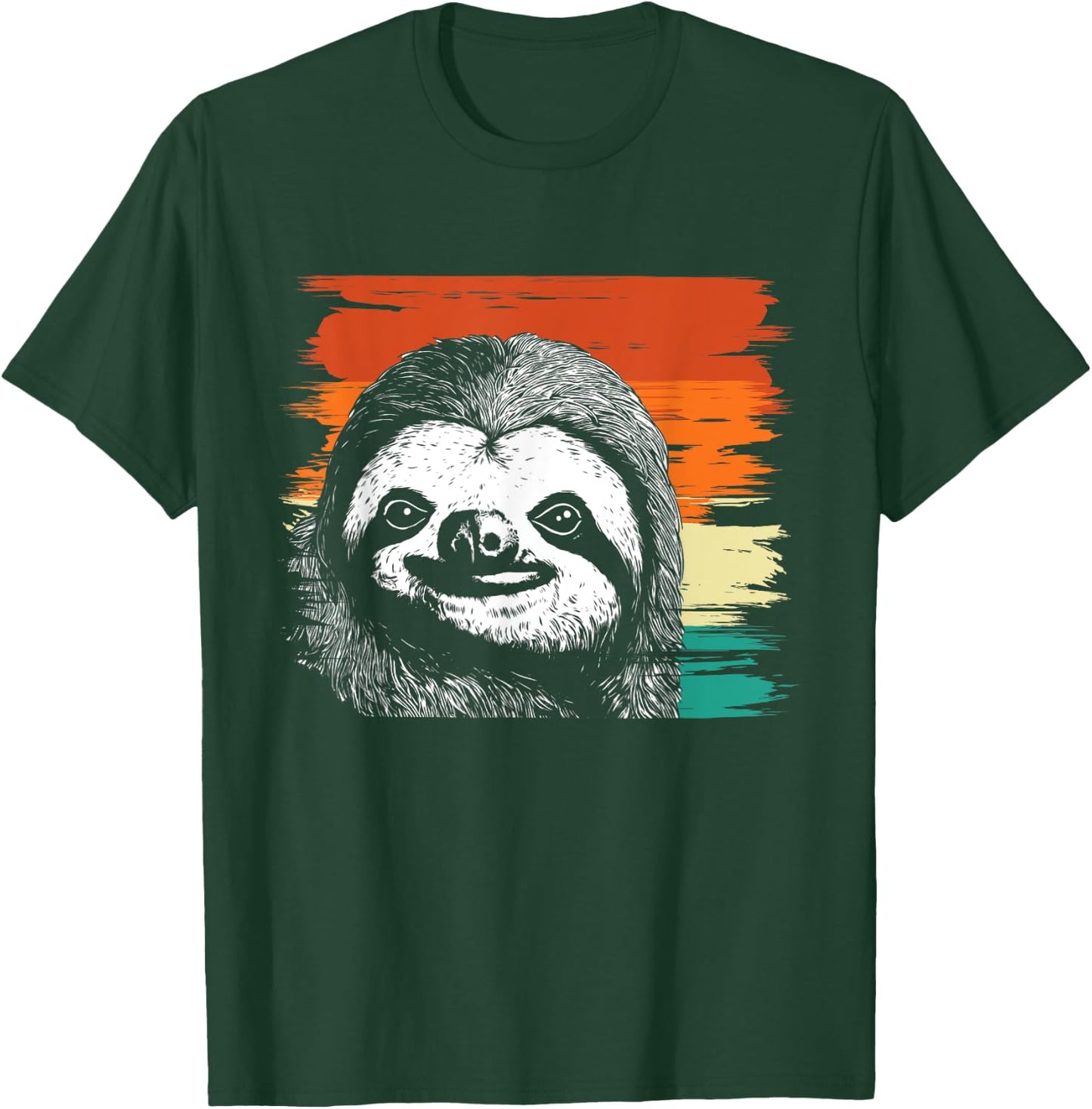 Retro Vintage Sloth Portrait - Animal Nature Lover Zookeeper T-Shirt - T-Shirt | Forest