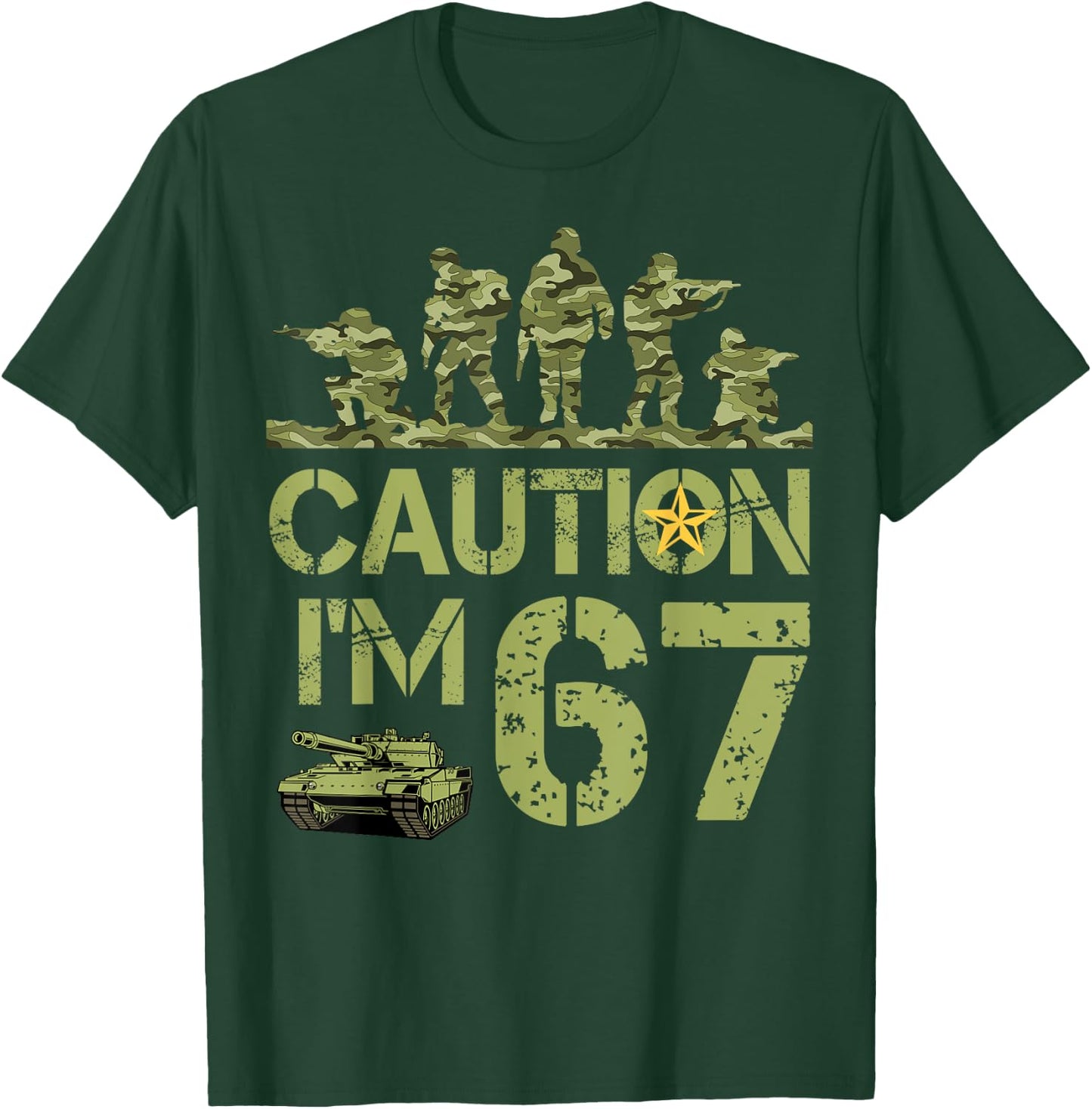 67th Birthday Military I'm 67 Year Old Camo 67 Birthday T-Shirt - T-Shirt | Forest