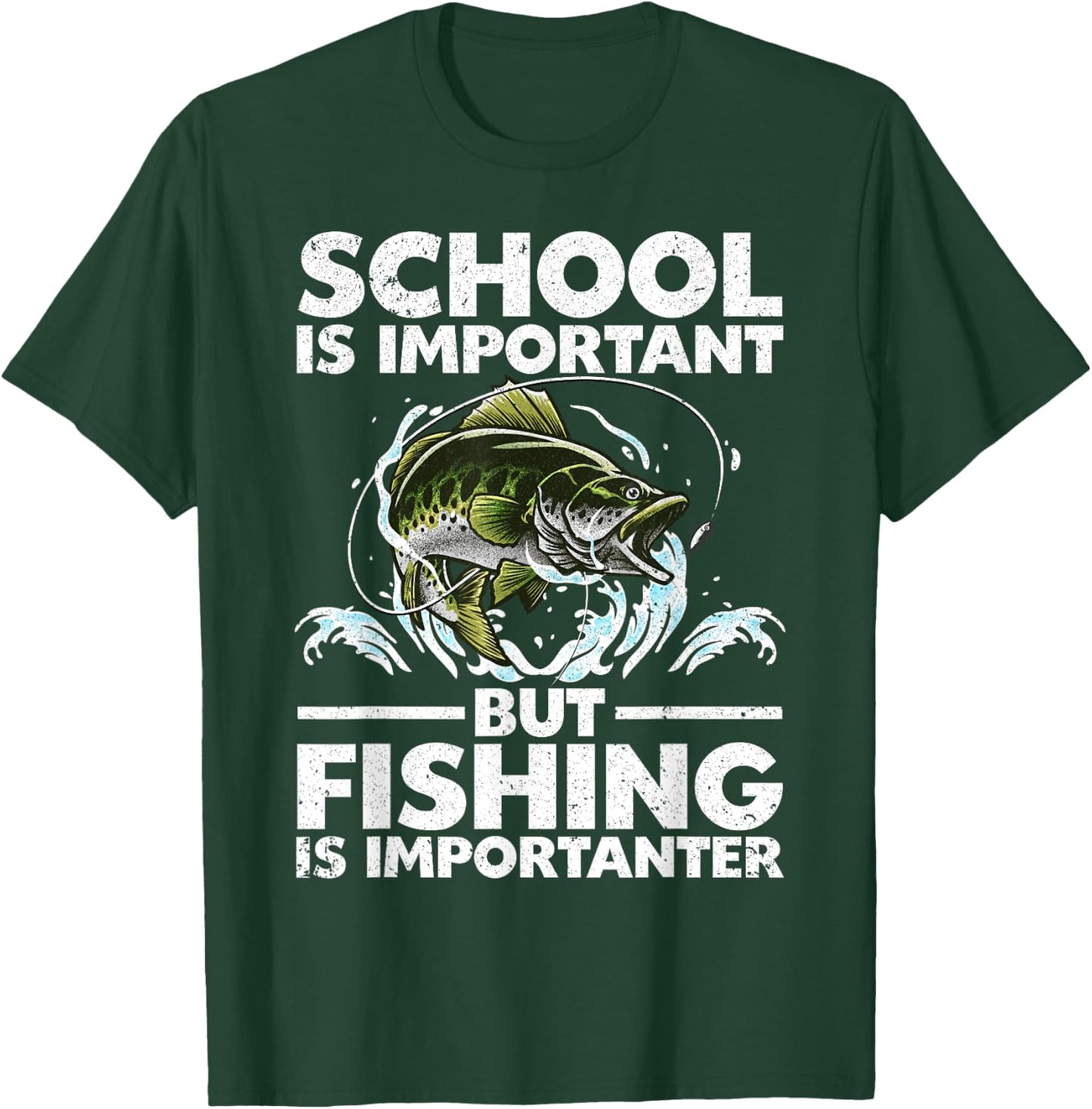 Funny Fishing For Boys Kids Youth Fish Saying Bass Fisherman T-Shirt - T-Shirt | Forest