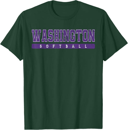Washington Softball Purple Vintage Text. T-Shirt - T-Shirt | Forest