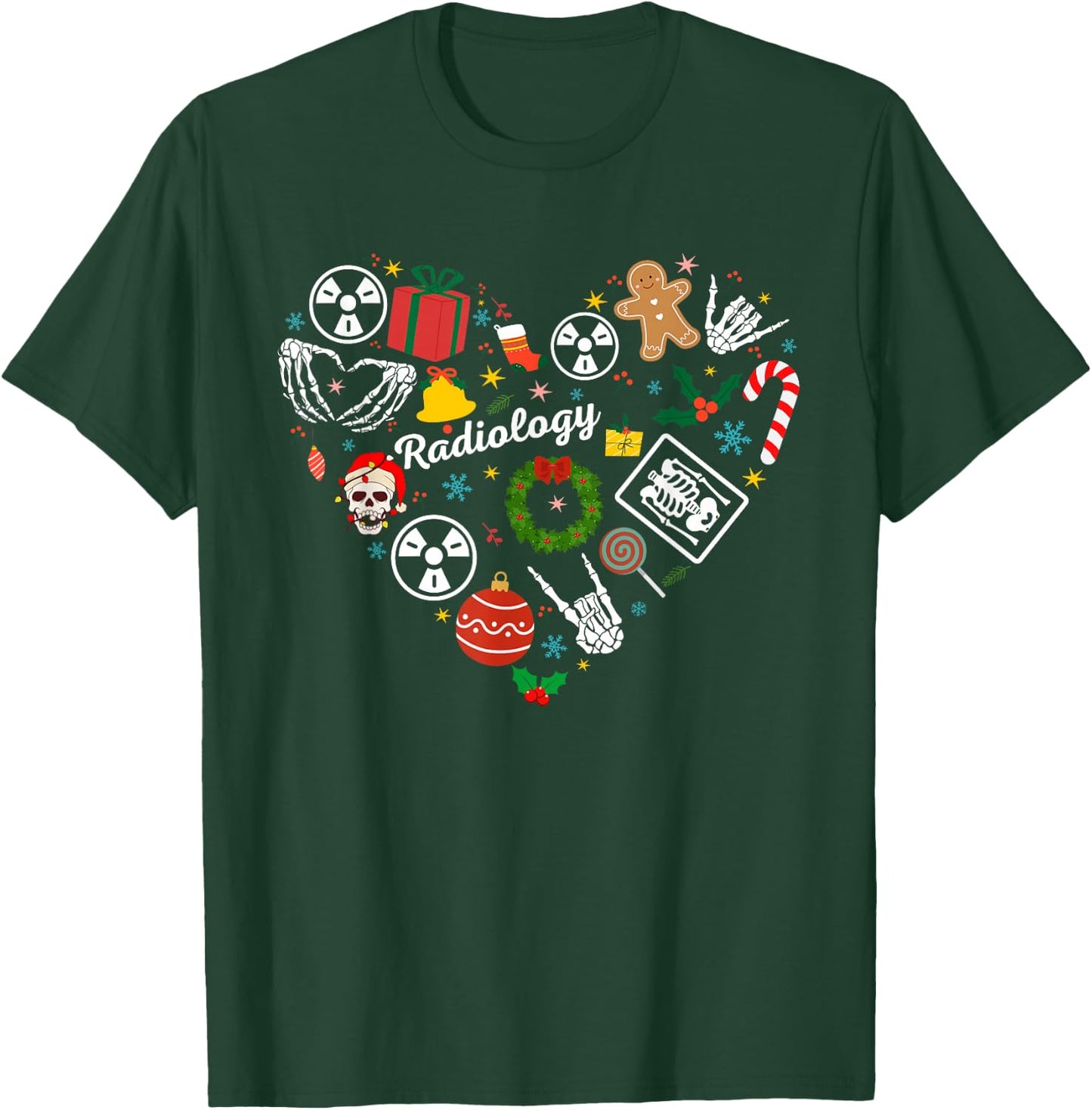 Radiology Christmas Xray Radiologist Christmas Radiologic T-Shirt - T-Shirt | Forest