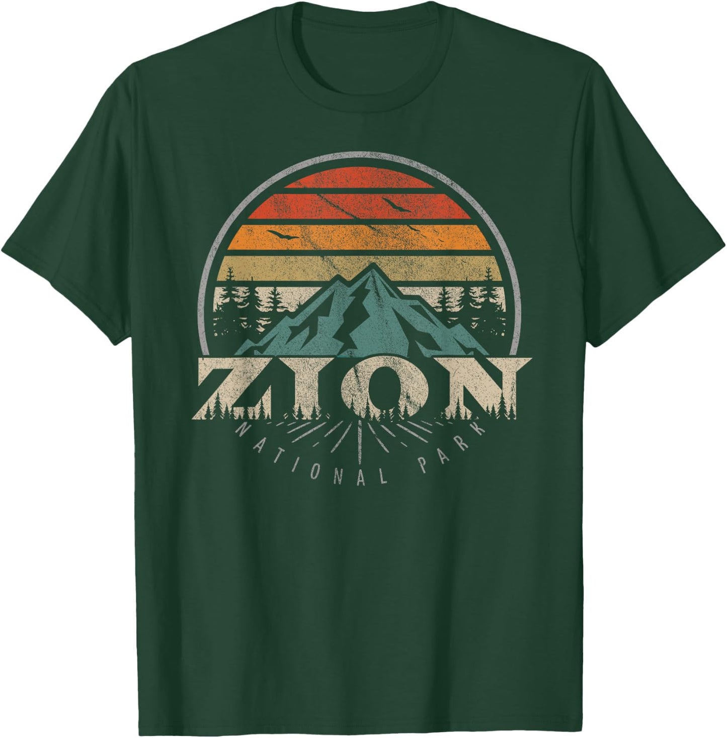 US Zion National Park Shirts & More Retro Zion National Park US Vintage Zion - Men's Black Short Sleeve - Small - Hiking & Camping Adventure Gift T-Shirt - T-Shirt | Forest