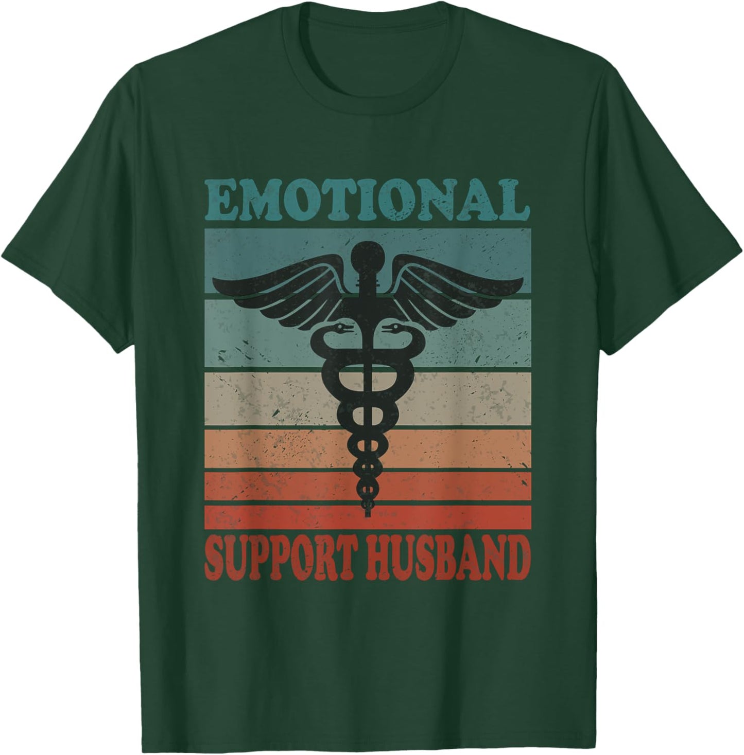 Vintage Emotional Support Husband Caring Husband T-Shirt - T-Shirt | Forest