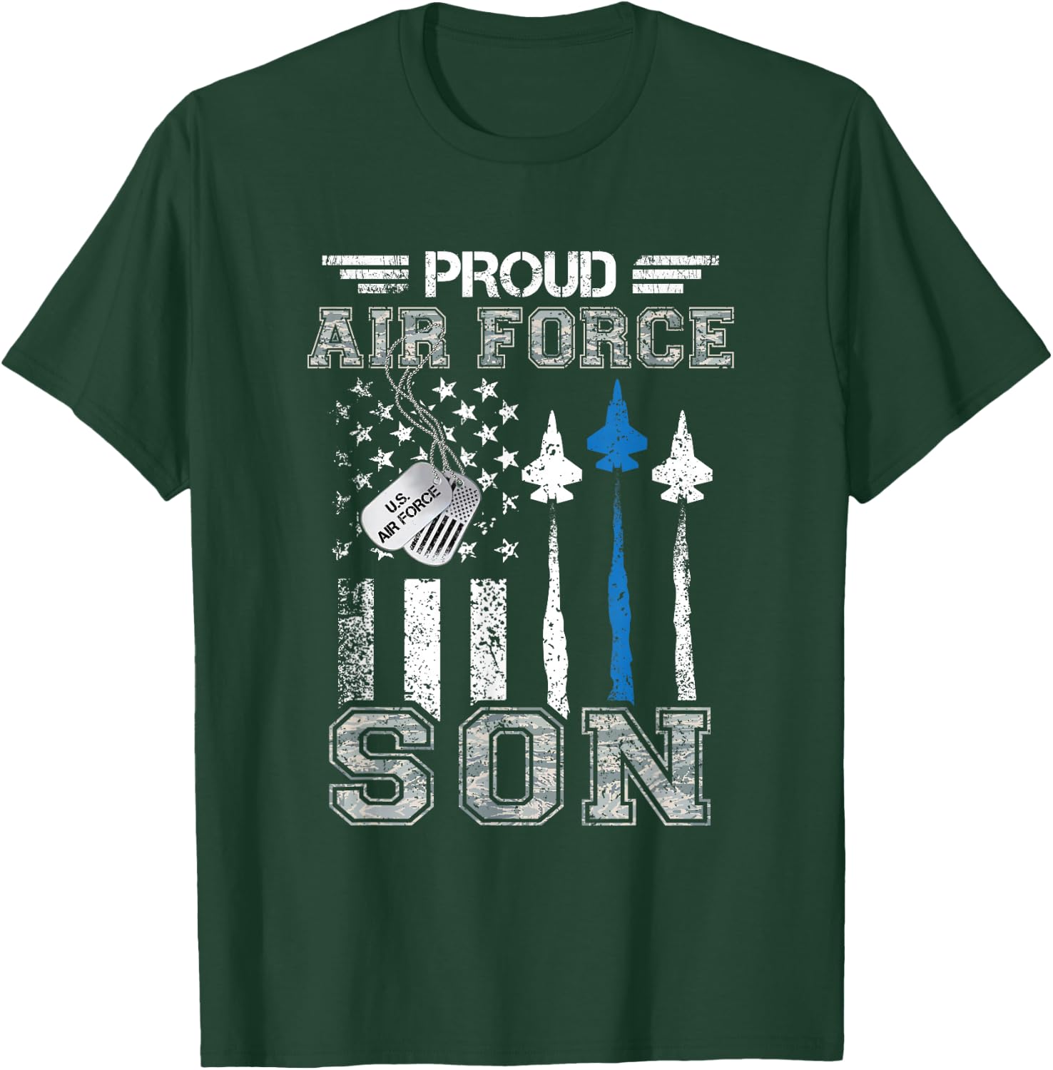 Proud Air Force Son US Air Force Graduation Son Gifts T-Shirt - T-Shirt | Forest