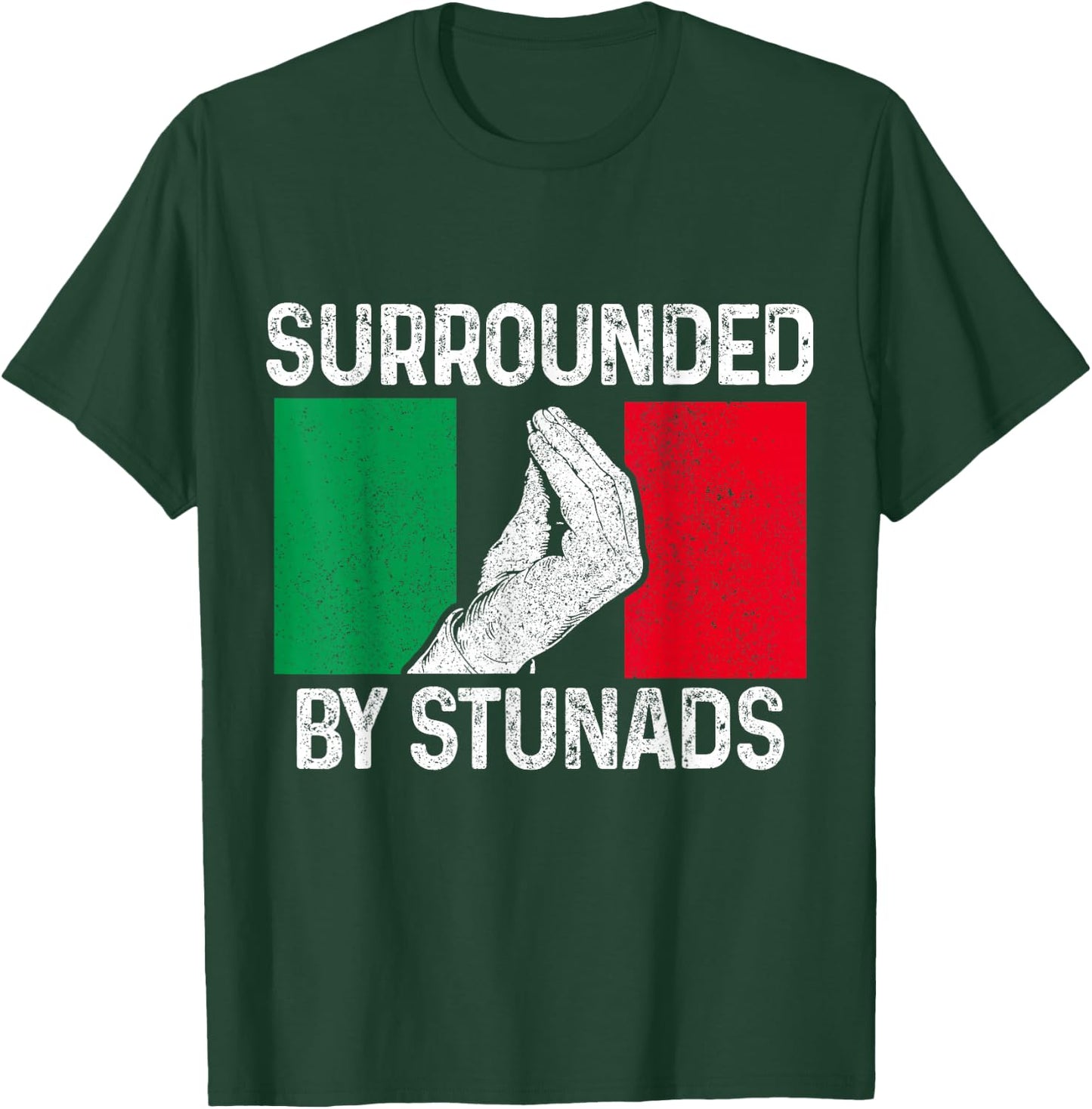 Surrounded by Stunads Italian Slang Funny Italy Italia T-Shirt - T-Shirt | Forest