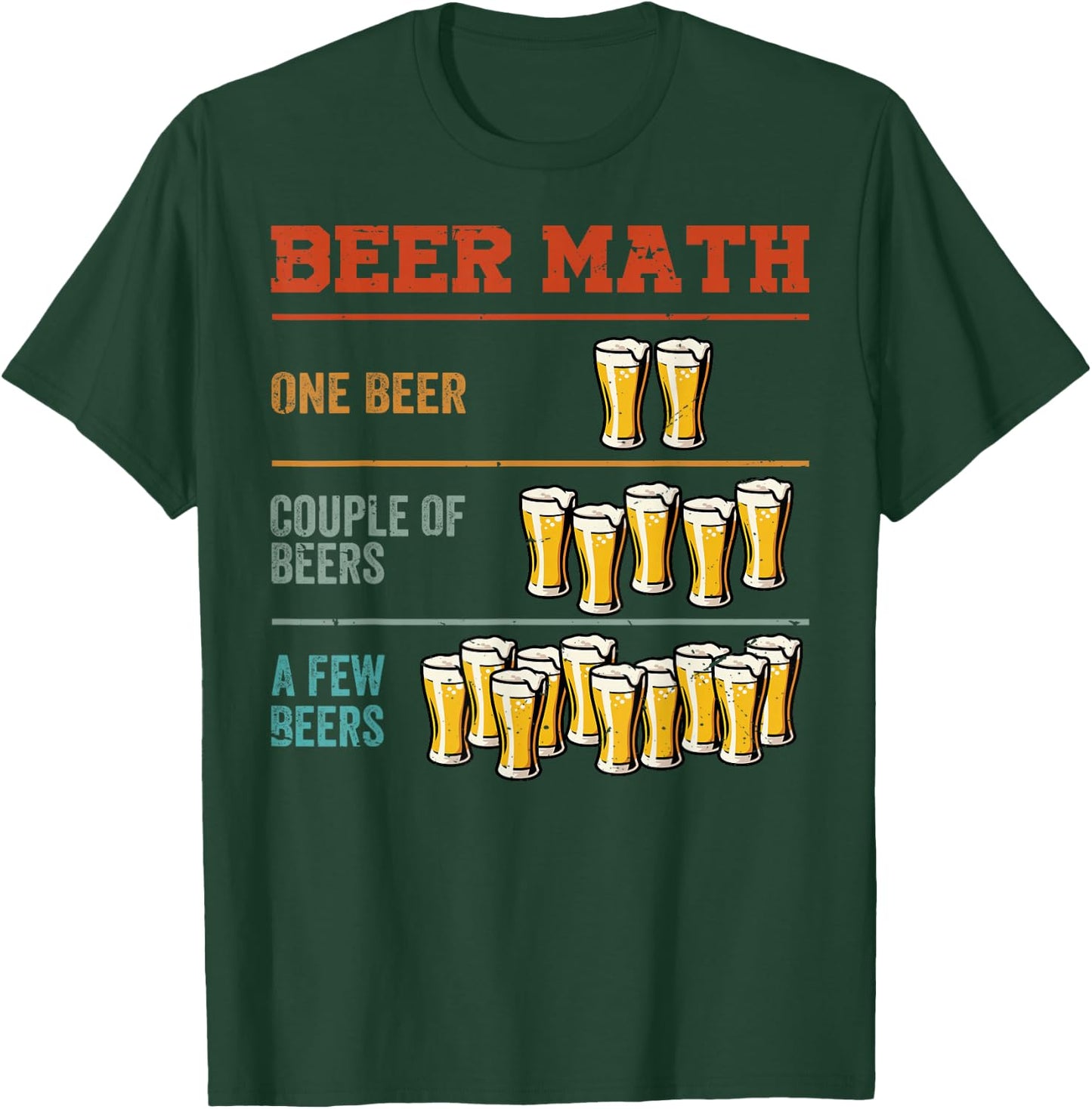 Guy Beer Maths - Funny Boys Drinking - Sarcastic Jokes T-Shirt - T-Shirt | Forest