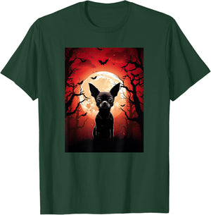 Evil Chihuahua Dog Moon Silhouette Halloween Cute Chihuahua Women T-Shirt - T-Shirt | Forest