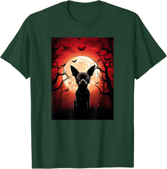 Evil Chihuahua Dog Moon Silhouette Halloween Cute Chihuahua Women T-Shirt - T-Shirt | Forest