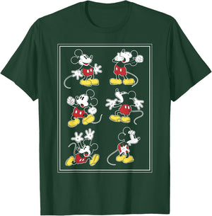 Disney Mickey Mouse Many Emotions Border T-Shirt - T-Shirt | Forest