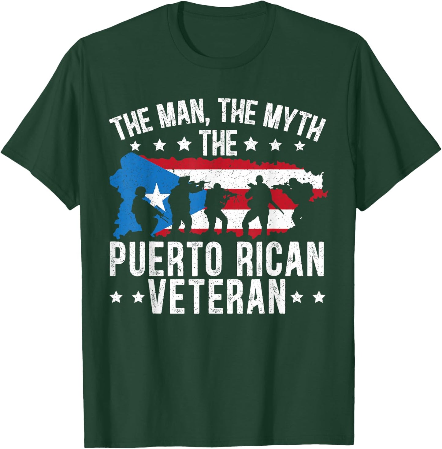 The Man The Myth The Puerto Rican Veteran Military Army T-Shirt - T-Shirt | Forest