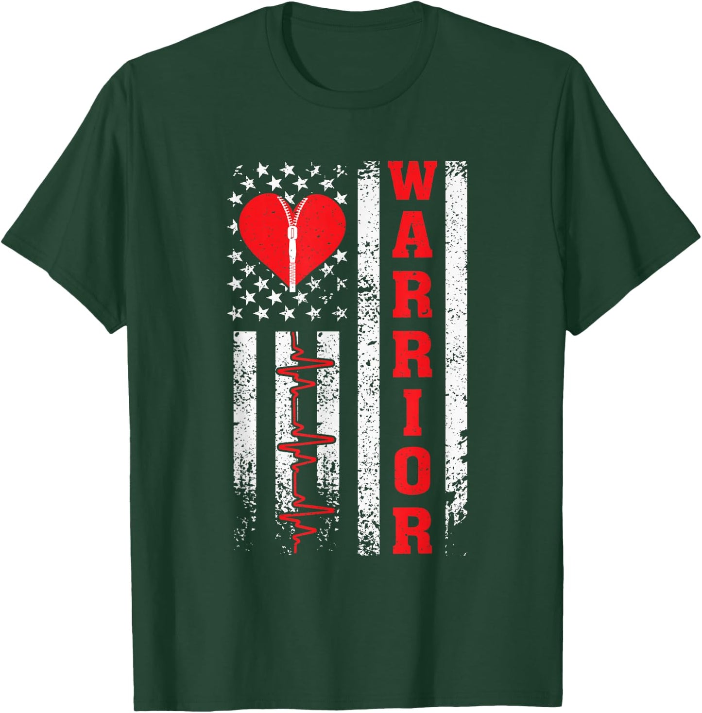 Open Heart Surgery Warrior Gift Heart Patients Survivor T-Shirt - T-Shirt | Forest