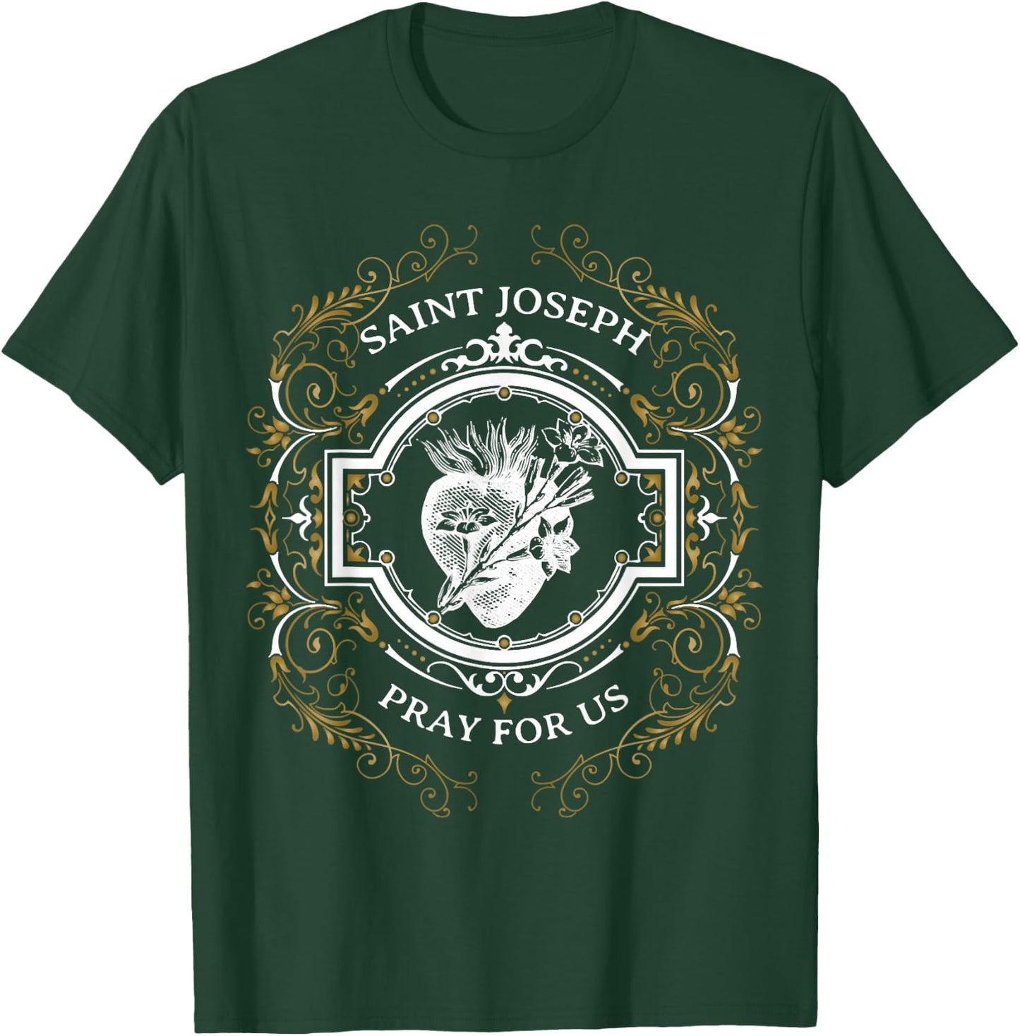 St Joseph Consecration Most Chaste Heart Catholic Saint T-Shirt - T-Shirt | Forest
