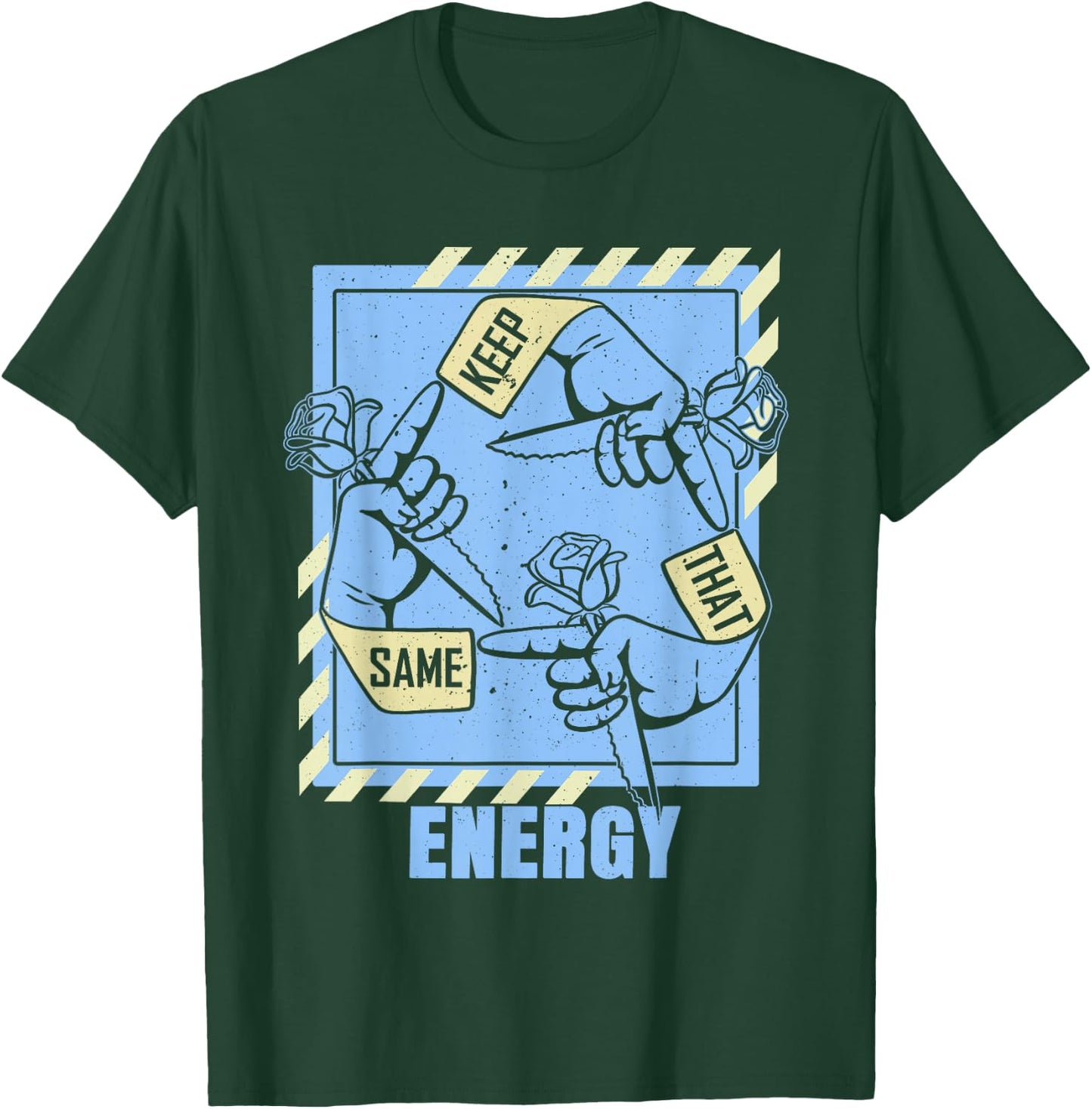 Blue Keep That Same Energy Color Graphic T-Shirt - T-Shirt | Forest