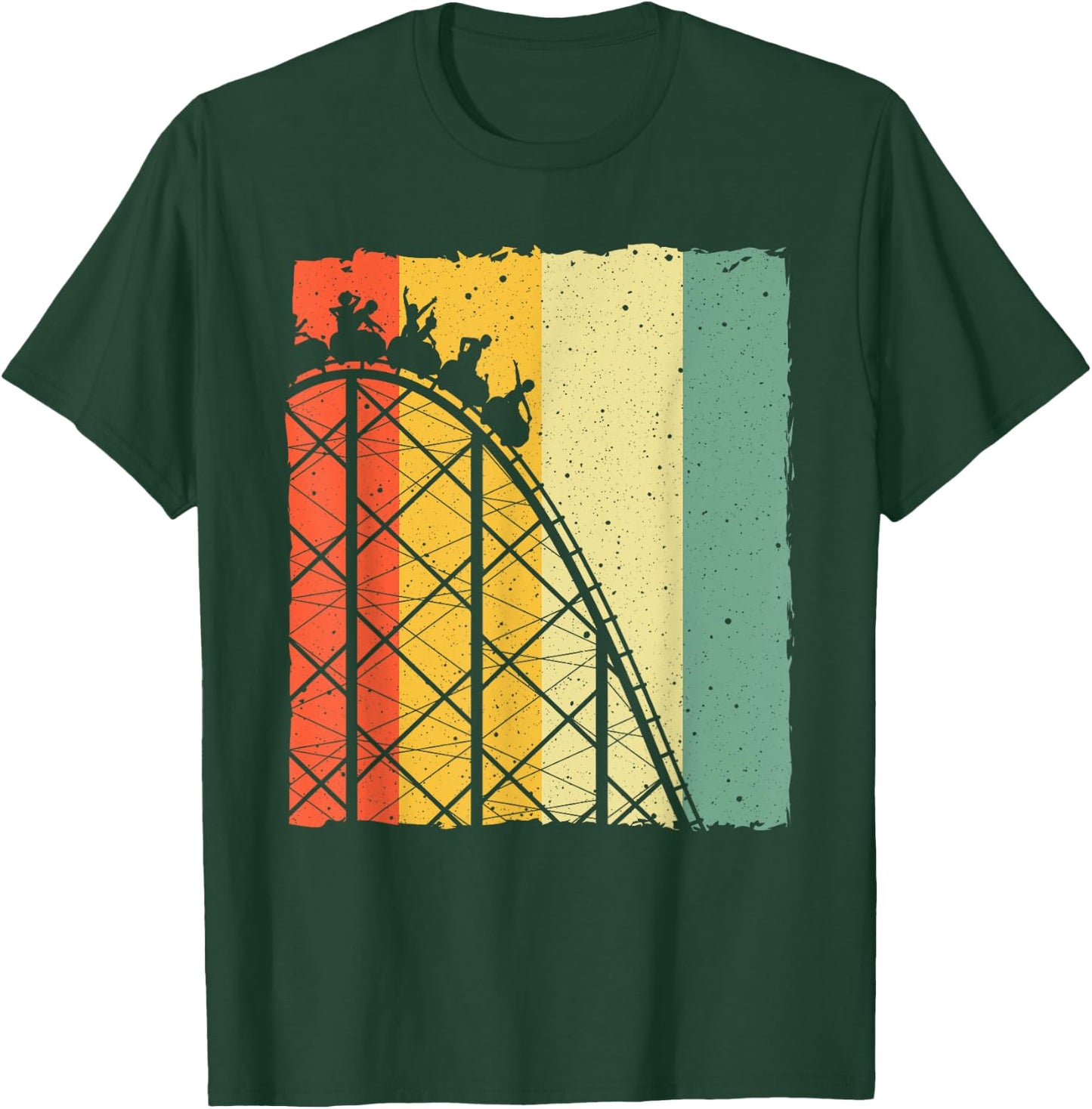 Cute Vintage Roller Coaster Design Men Women Amusement Park T-Shirt - T-Shirt | Forest