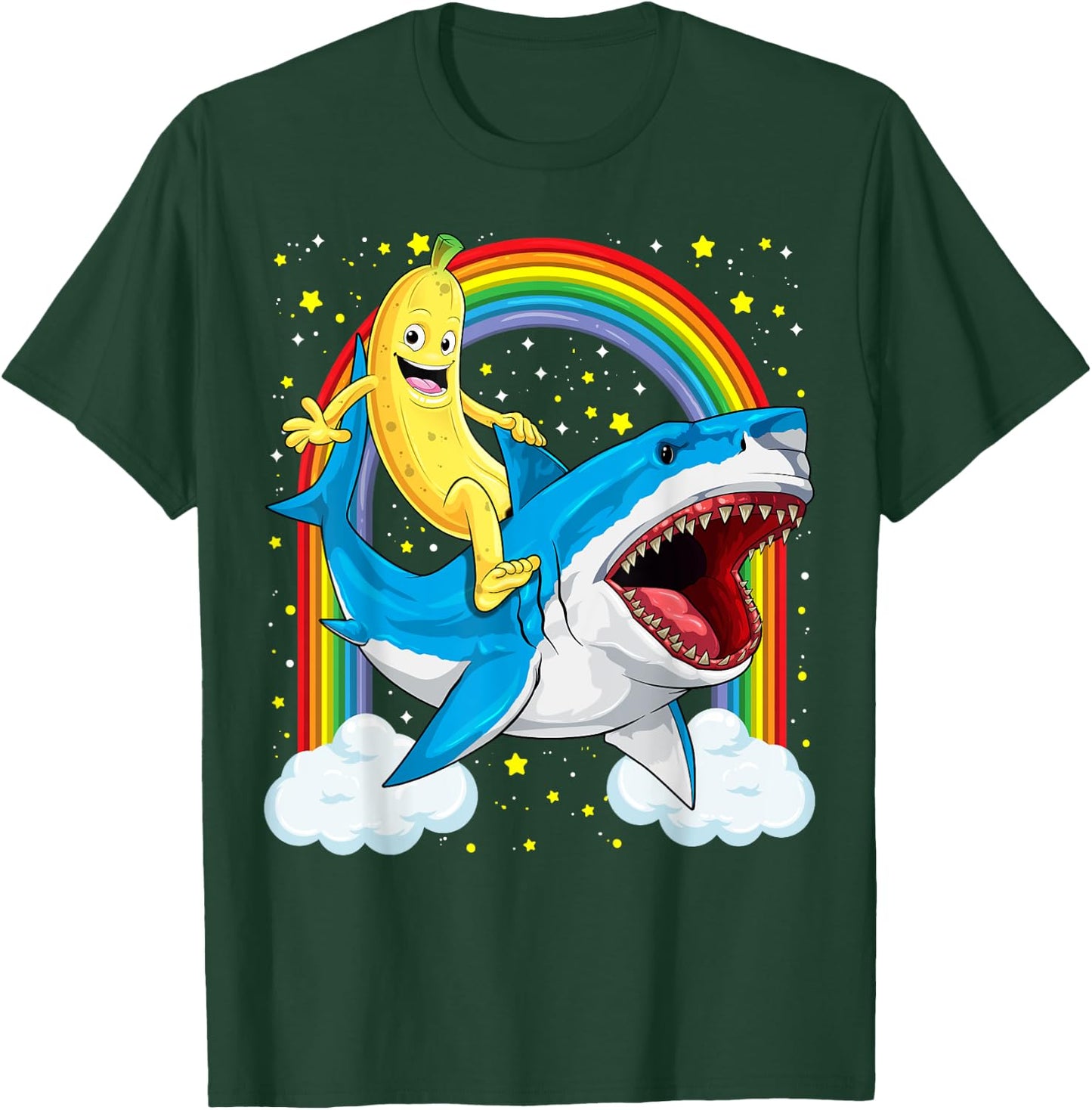 Banana Shirt Banana Shark Fruitful Sea Predator Funny T-Shirt - T-Shirt | Forest
