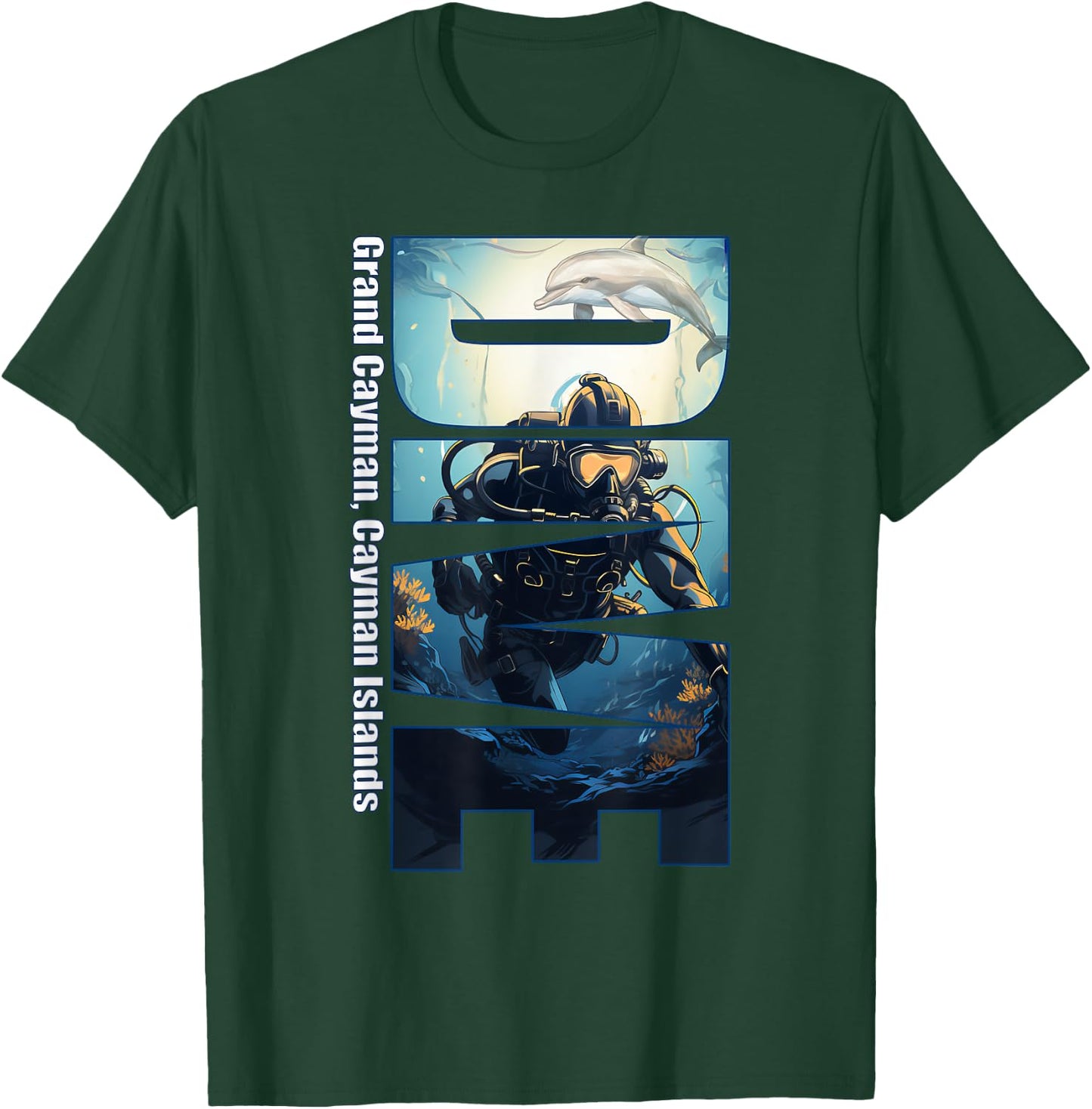 DIVE Grand Cayman SCUBA Diving Snorkeling T-Shirt - T-Shirt | Forest