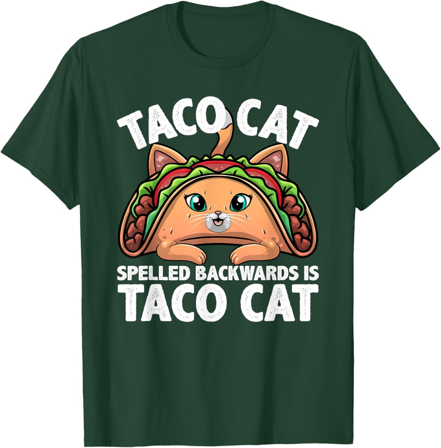 Cute Taco Cat Design Women Kids Taco Mexican Food T-Shirt - T-Shirt | Forest