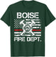 Boise Idaho Fire Department Thin Red Line Logo T-Shirt - T-Shirt | Forest