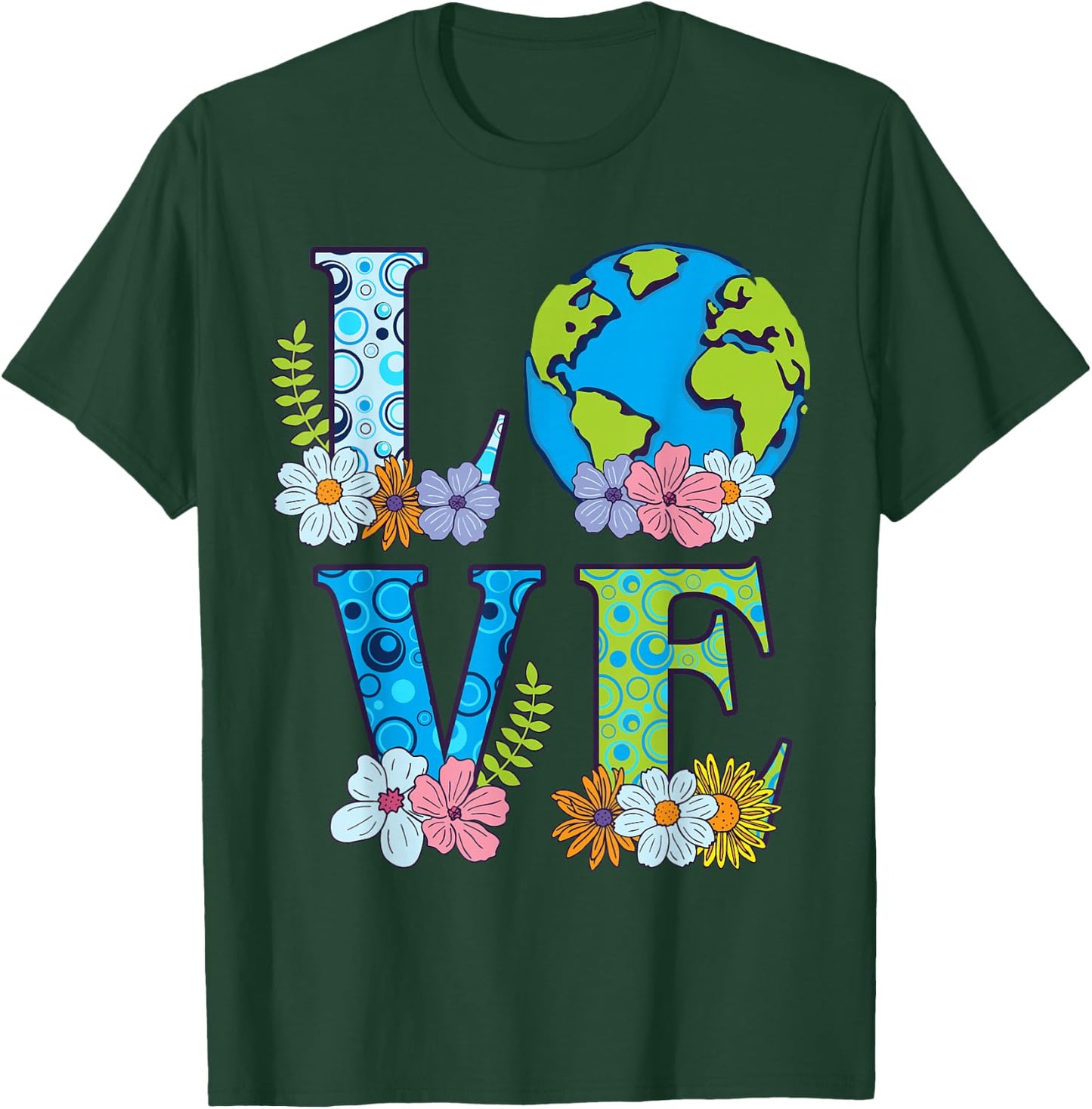 Happy Earth Day Birthday Save Nature Love Girl Environment T-Shirt - T-Shirt | Forest
