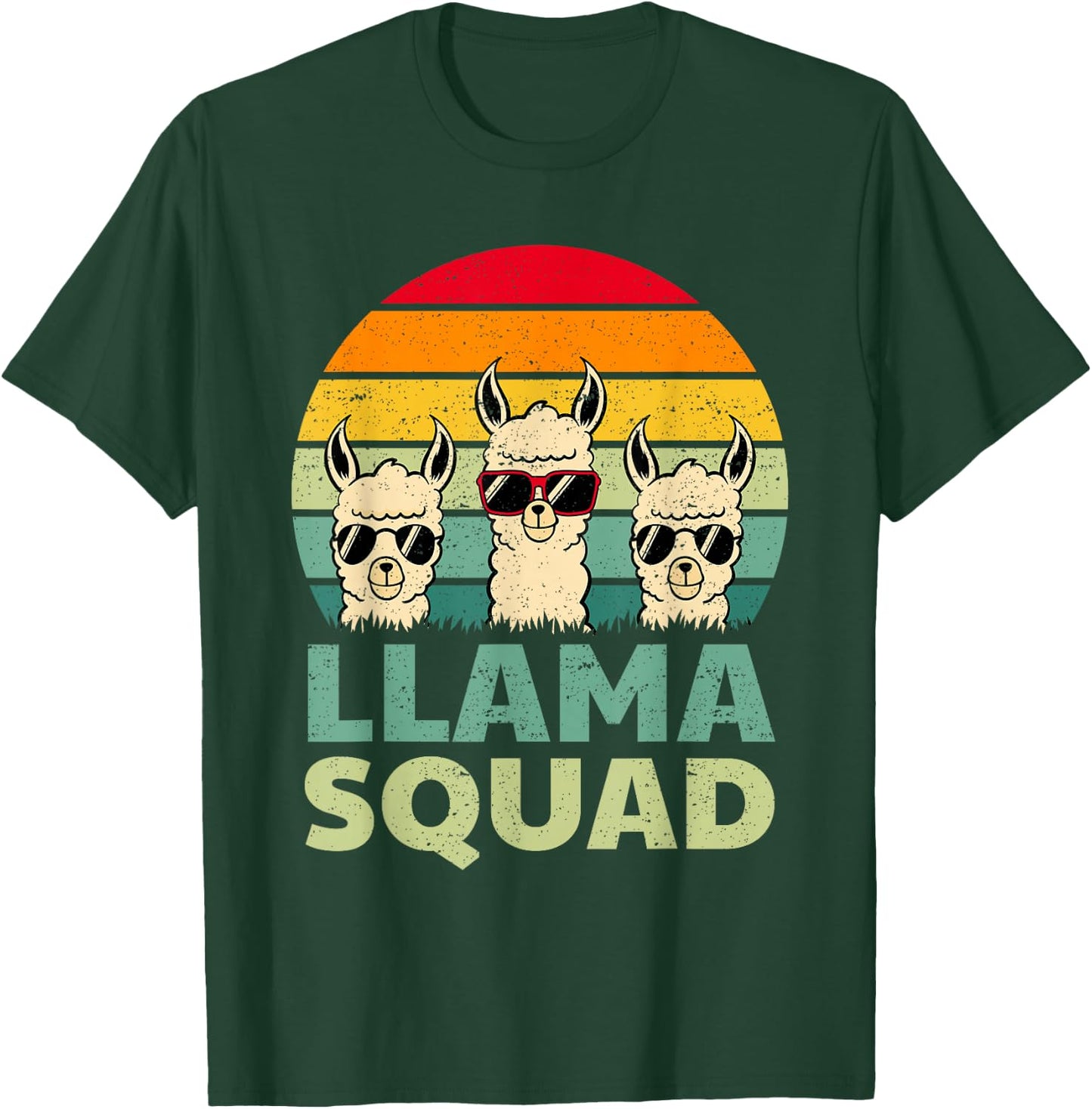 Funny Llama Design Women Llama Alpaca Farm Animal T-Shirt - T-Shirt | Forest