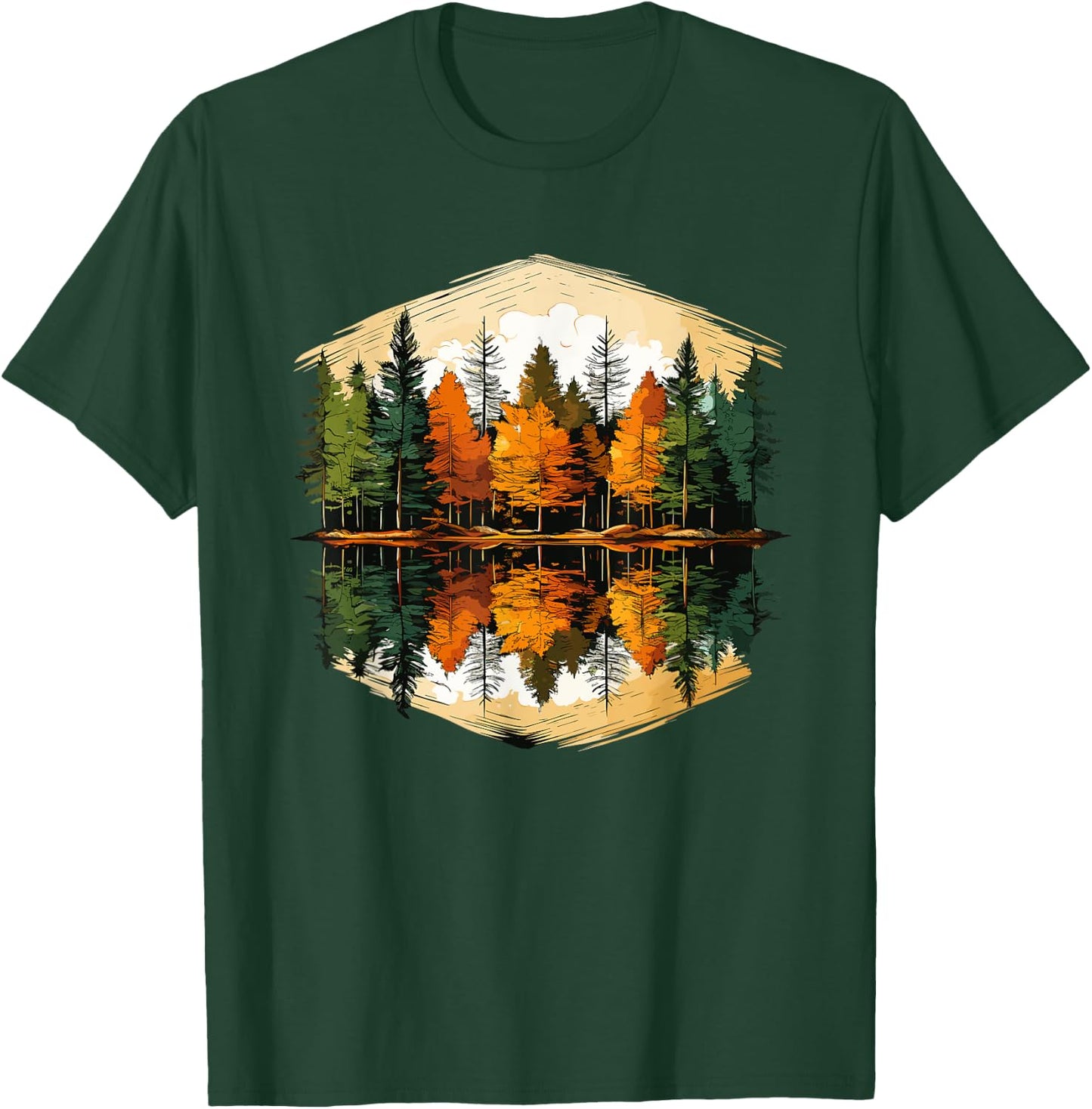 Nature Reflection Forest Trees Outdoor Wildlife T-Shirt - T-Shirt | Forest