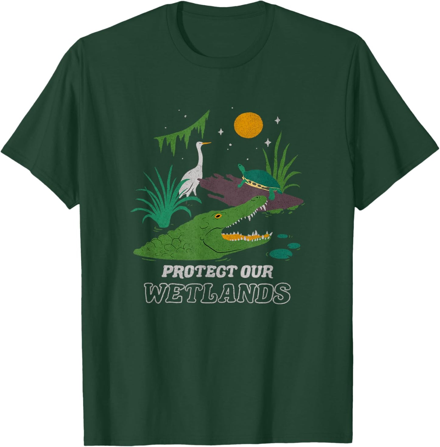 Trendy Outdoors Wildlife Protect Our Wetlands T-Shirt - T-Shirt | Forest