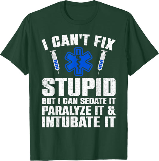 Funny Paramedic Design Women EMT Paramedic EMS Lover T-Shirt - T-Shirt | Forest