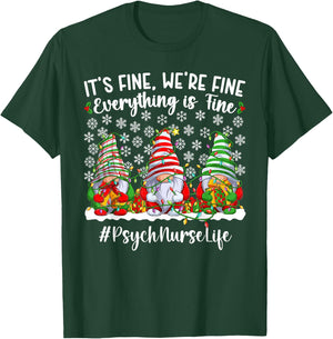 Funny Psych Nurse Christmas Psychiatric Nursing Xmas Party T-Shirt - T-Shirt | Forest