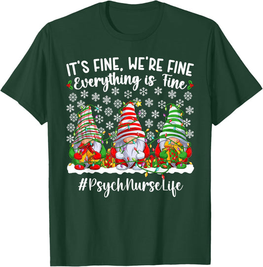 Funny Psych Nurse Christmas Psychiatric Nursing Xmas Party T-Shirt - T-Shirt | Forest