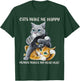 Cats Cute Make Me Happy Human Makes My Head Hurt T-Shirt - T-Shirt | Forest