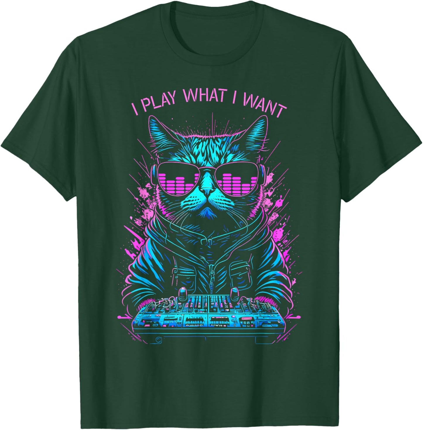 House Cat DJ I Play What I Want Rave EDM Music Equalizer Women T-Shirt - T-Shirt | Forest