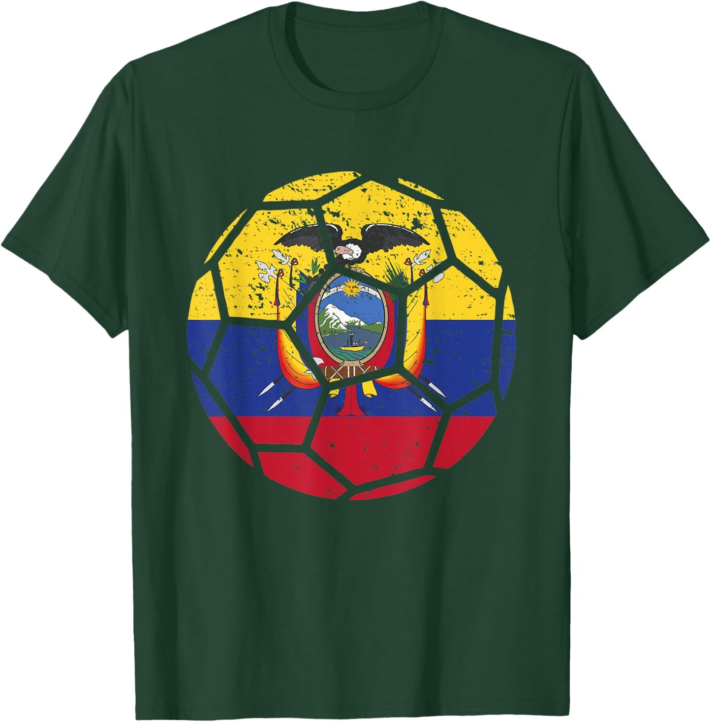 Ecuador Fans Ecuador Flag World Soccer Jersey Football T-Shirt - T-Shirt | Forest