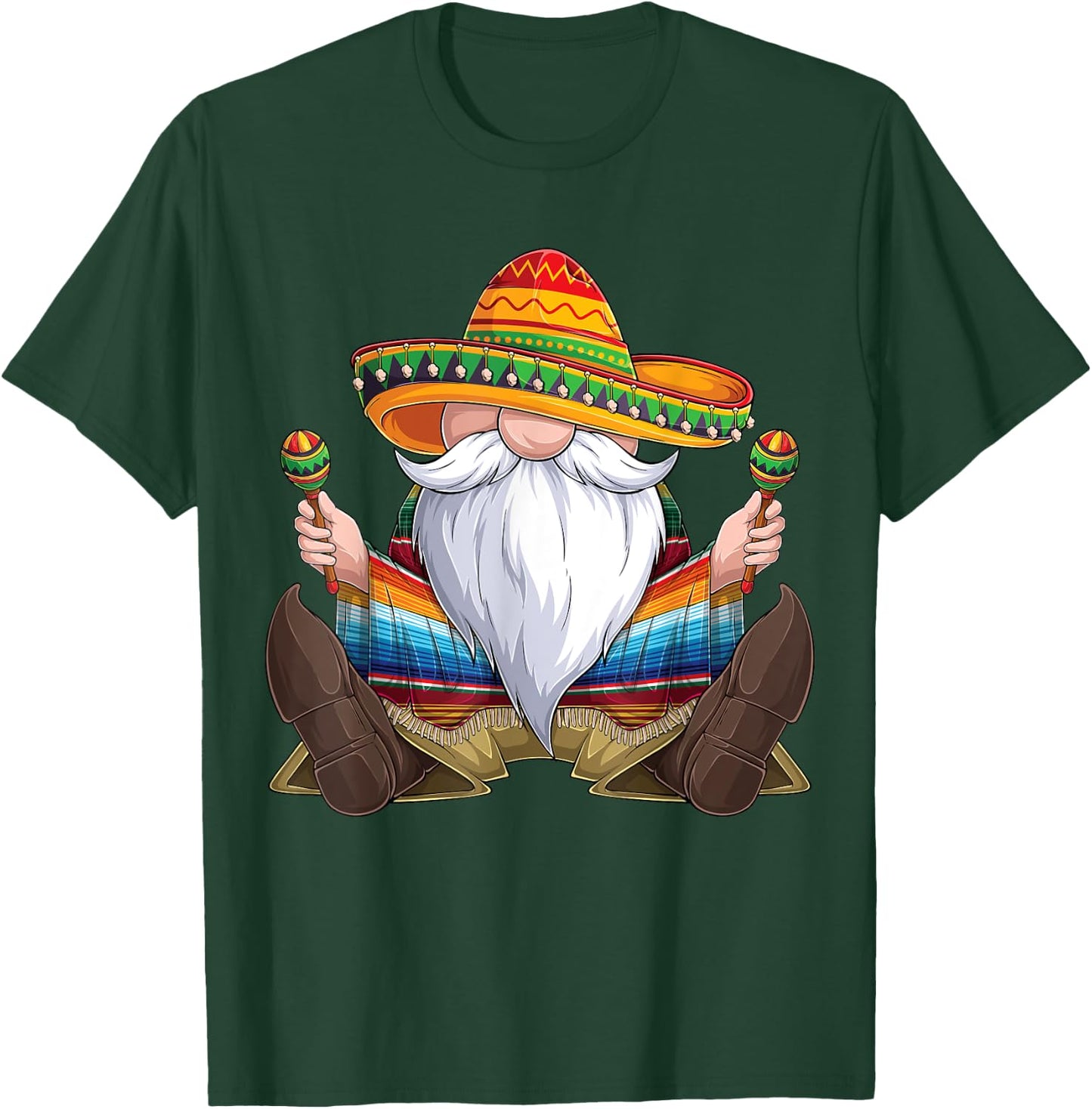 Mexican Gnome Cinco De Mayo Serape Poncho men Women kids boy T-Shirt - T-Shirt | Forest