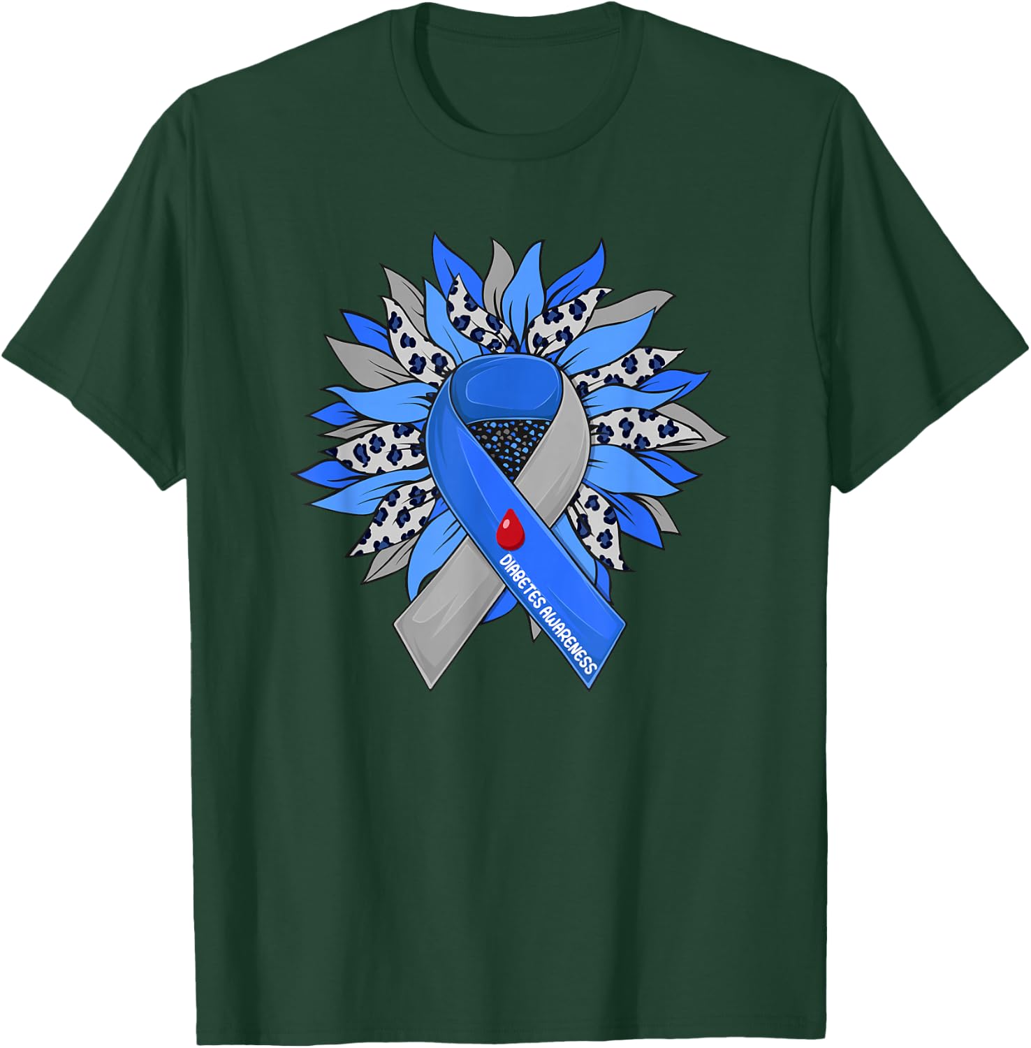 Diabetes Sunflower Type T1D T2D Diabetic Diabetes Awareness T-Shirt - T-Shirt | Forest