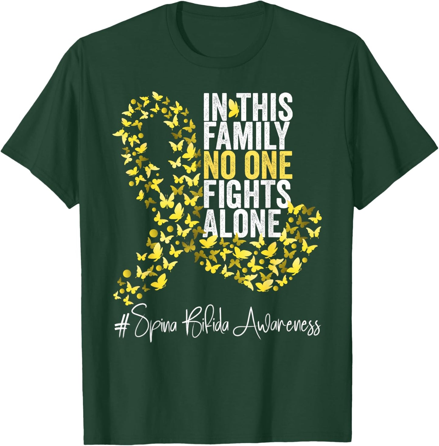 Spina Bifida Awareness Month Yellow Ribbon T-Shirt - T-Shirt | Forest