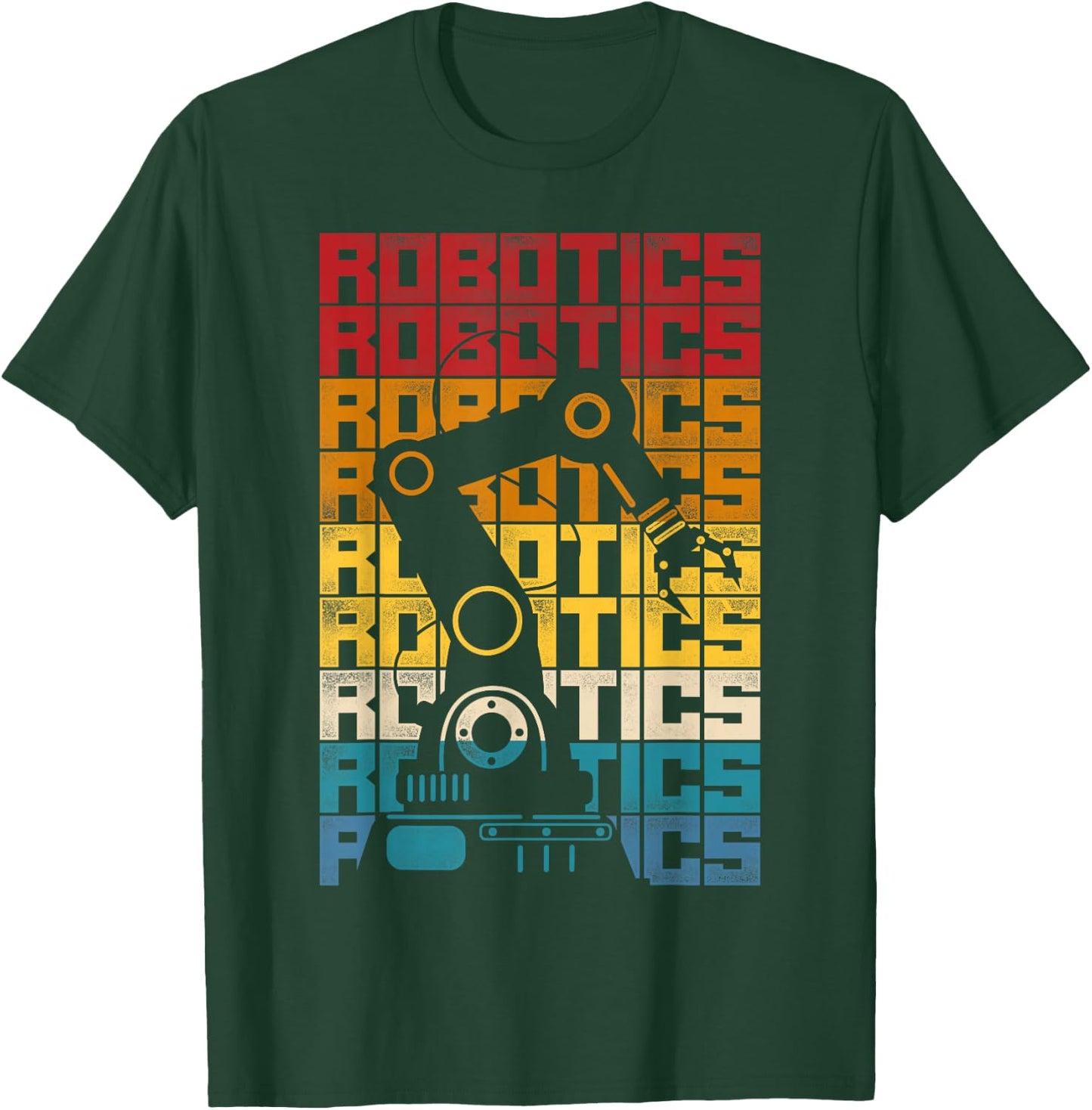 Robot Robotics Engineer Retro Vintage Robotics T-Shirt - T-Shirt | Forest