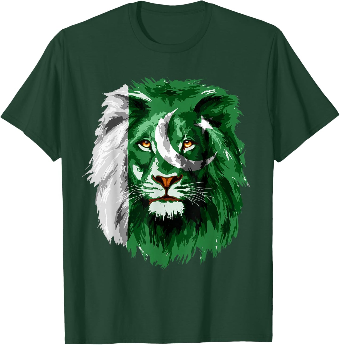 Pakistan Flag Lion Face Pakistani Pride Vintage T-Shirt - T-Shirt | Forest