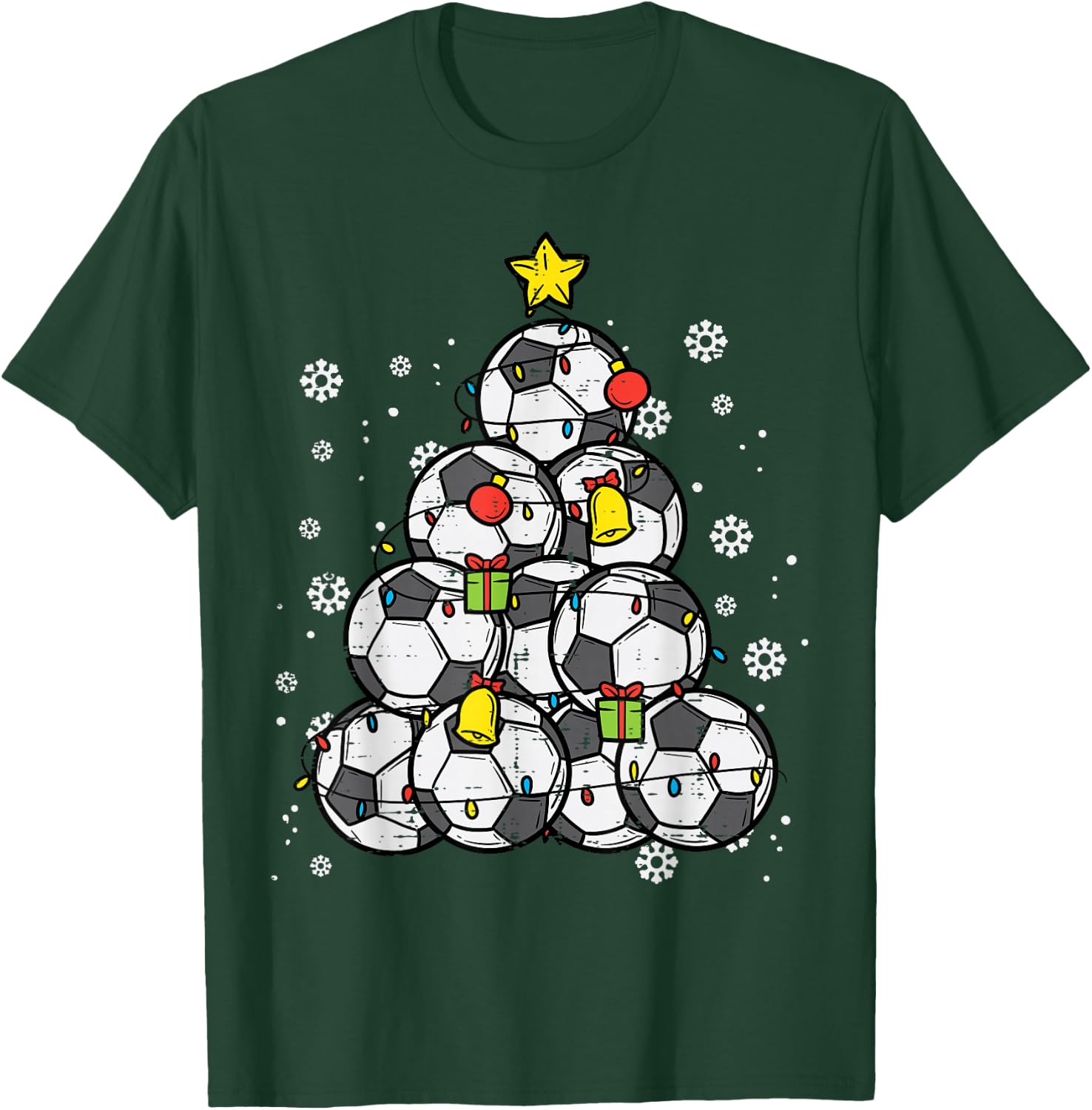 Soccer Christmas Tree Xmas Player Boys Girls Men Women Kids T-Shirt - T-Shirt | Forest