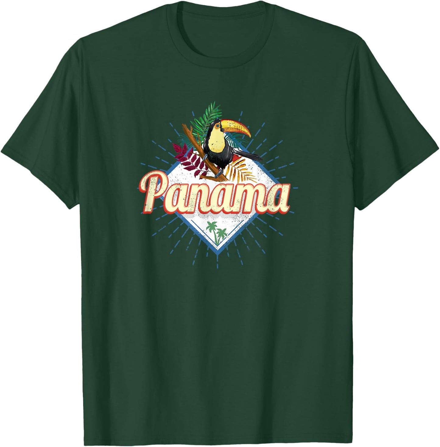 Panama City Toucan Retro Palm Trees Vintage Souvenir T-Shirt - T-Shirt | Forest