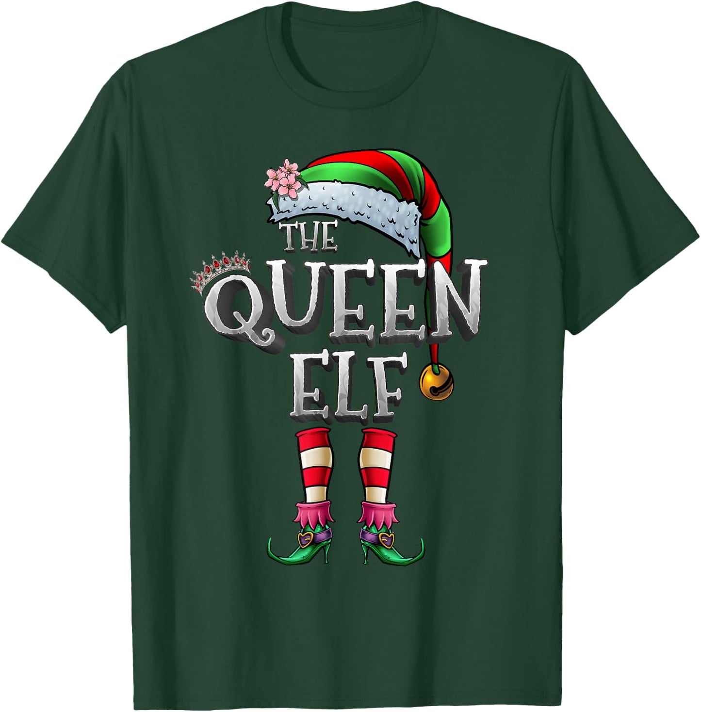 The Queen Elf Shirt Matching Family Christmas Elf Women Girl T-Shirt - T-Shirt | Forest