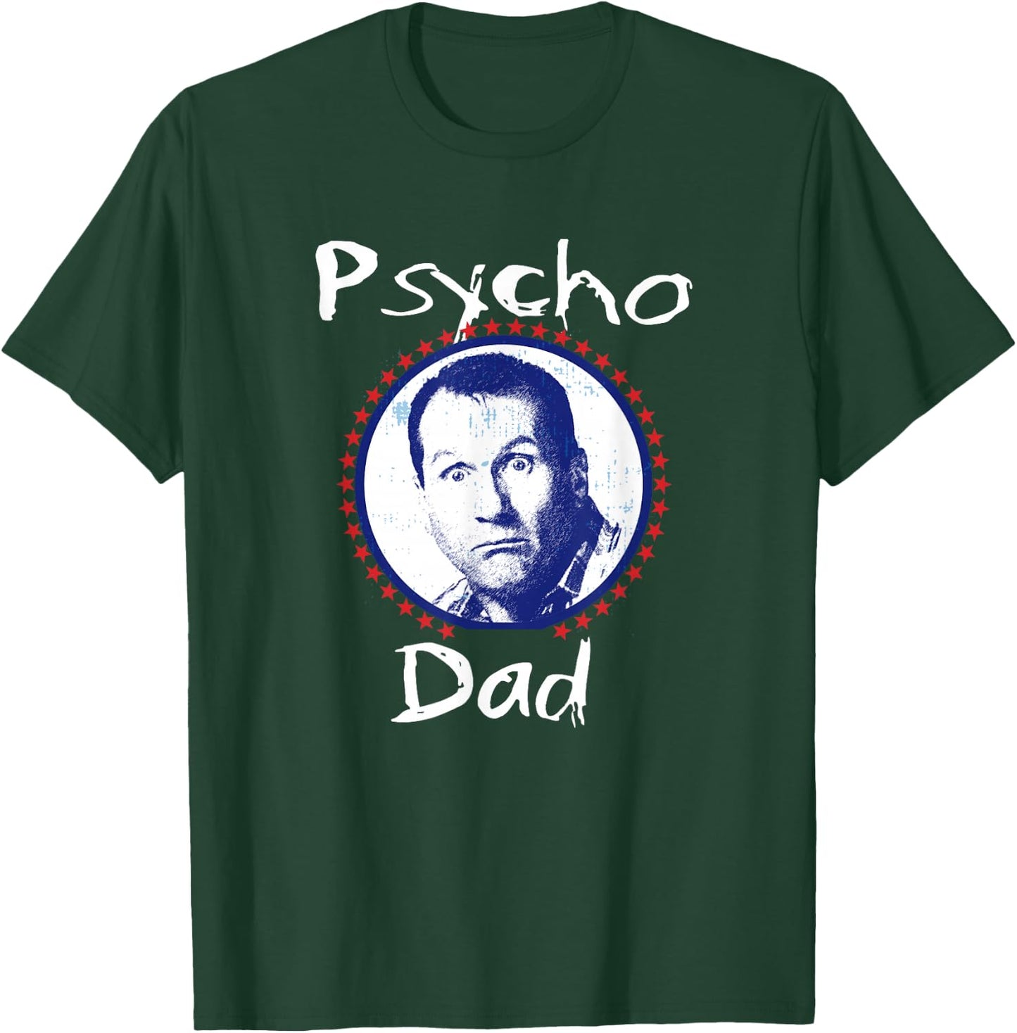 LFH Psycho Dad Funny - Men's Black Small Classic Mao Collar Letter Print T-Shirt - T-Shirt | Forest