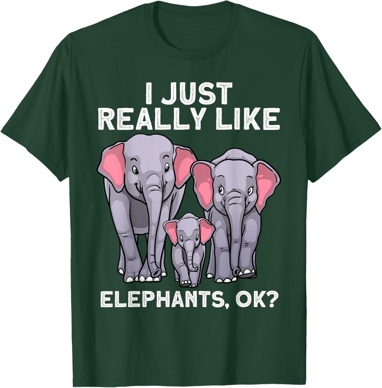 Cute Elephant Women Kids Land Animal Elephant Lover T-Shirt - T-Shirt | Forest